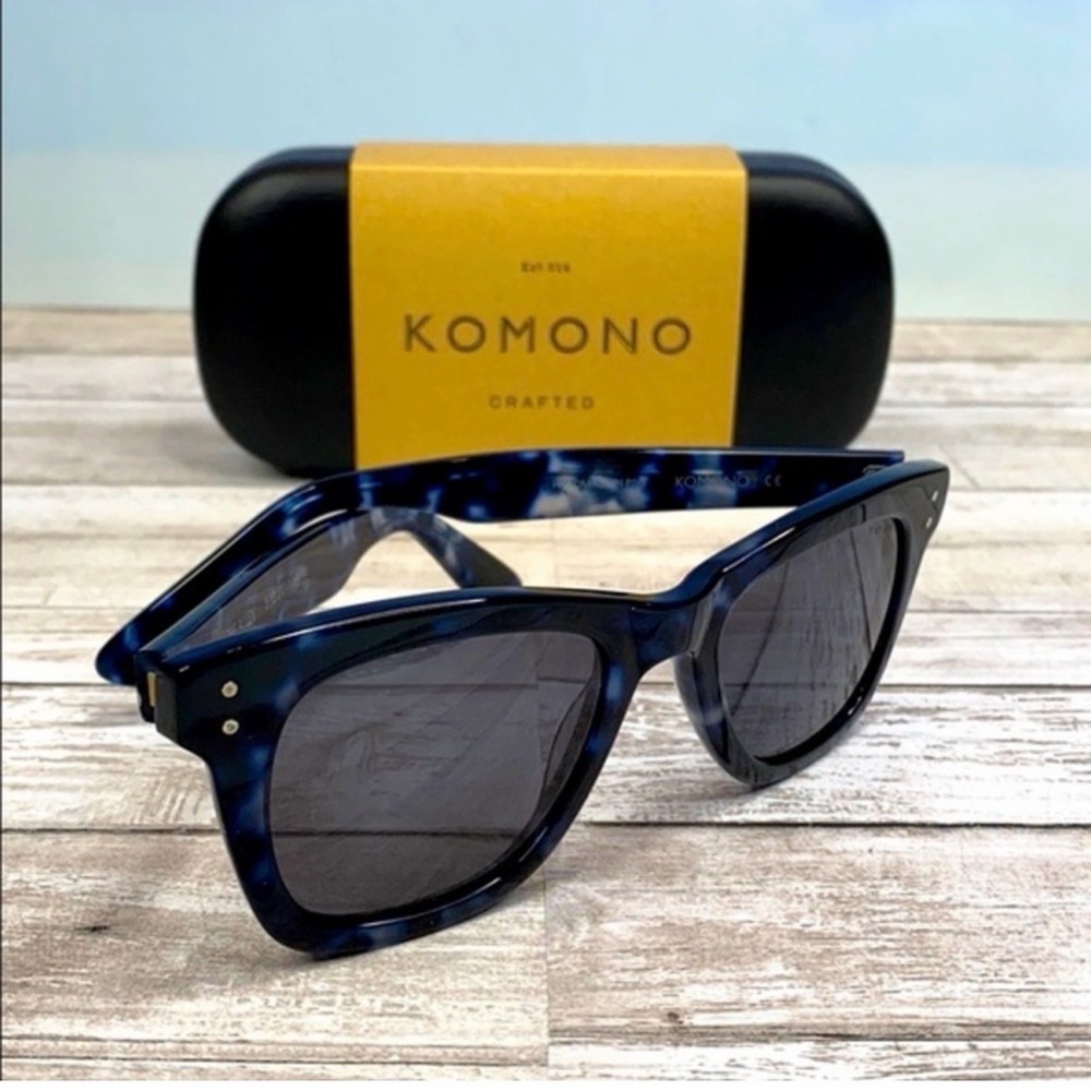 KOMONO The Allen sunglasses NEW Blue and Black tortoise - Picture 7 of 10
